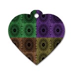 Creative Digital Pattern Computer Graphic Dog Tag Heart (Two Sides) Front