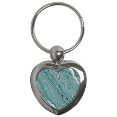 Fractal Waves Background Wallpaper Key Chains (heart) 