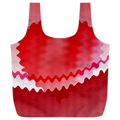 Red Fractal Wavy Heart Full Print Recycle Bags (l)  by Simbadda