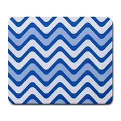 Background Of Blue Wavy Lines Large Mousepads by Simbadda