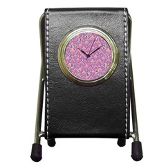 Pattern Pen Holder Desk Clocks by Valentinaart