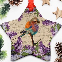 Vintage Bird And Lilac Star Ornament (two Sides) by Valentinaart