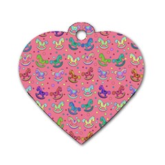 Toys Pattern Dog Tag Heart (two Sides) by Valentinaart