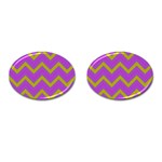 Zig zags pattern Cufflinks (Oval) Front(Pair)