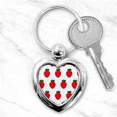 Fruit Strawberries Red Green Key Chains (heart) 