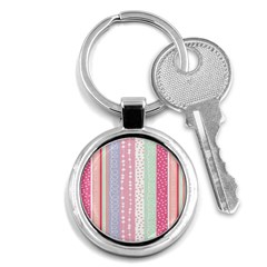 Heart Love Valentine Polka Dot Pink Blue Grey Purple Red Key Chains (round)  by Mariart