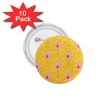 Flower Floral Tulip Leaf Pink Yellow Polka Sot Spot 1.75  Buttons (10 pack) Front