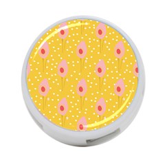 Flower Floral Tulip Leaf Pink Yellow Polka Sot Spot 4-port Usb Hub (two Sides)  by Mariart