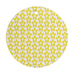 Yellow Orange Star Space Light Ornament (round) by Mariart