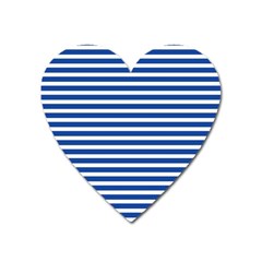 Horizontal Stripes Dark Blue Heart Magnet by Mariart