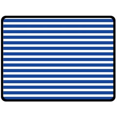 Horizontal Stripes Dark Blue Fleece Blanket (large)  by Mariart