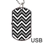 Zig zags pattern Dog Tag USB Flash (Two Sides) Back