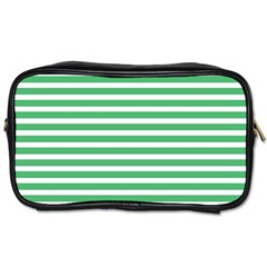 Horizontal Stripes Green Toiletries Bags by Mariart