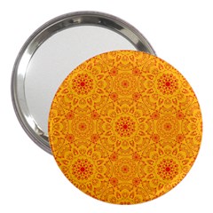 Solar Mandala  Orange Rangoli  3  Handbag Mirror