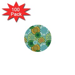 Forest Spirits  Green Mandalas  1  Mini Button (100 Pack)  by bunart