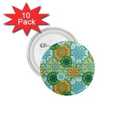 Forest Spirits  Green Mandalas  1 75  Button (10 Pack)  by bunart