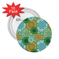 Forest Spirits  Green Mandalas  2 25  Button (10 Pack) by bunart