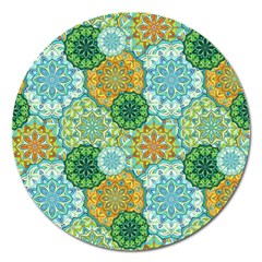 Forest Spirits  Green Mandalas  Magnet 5  (round) by bunart