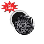 Fractal Background Black Manga Rays 1.75  Magnets (10 pack)  Front