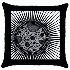 Fractal Background Black Manga Rays Throw Pillow Case (black)