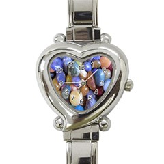 Rock Tumbler Used To Polish A Collection Of Small Colorful Pebbles Heart Italian Charm Watch by Simbadda