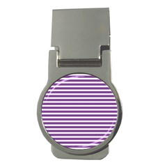 Horizontal Stripes Purple Money Clips (round)  by Mariart