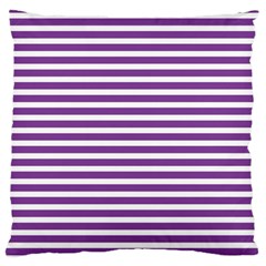 Horizontal Stripes Purple Large Flano Cushion Case (two Sides) by Mariart