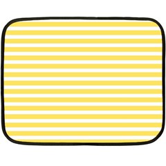 Horizontal Stripes Yellow Fleece Blanket (mini) by Mariart