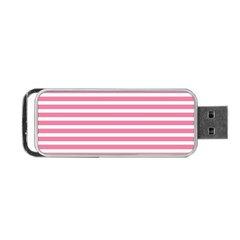 Horizontal Stripes Light Pink Portable Usb Flash (two Sides) by Mariart