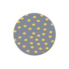 Limpet Polka Dot Yellow Grey Magnet 3  (round)