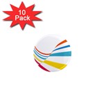 Line Rainbow Orange Blue Yellow Red Pink White Wave Waves 1  Mini Magnet (10 pack)  Front