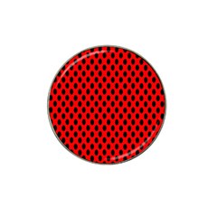 Polka Dot Black Red Hole Backgrounds Hat Clip Ball Marker by Mariart