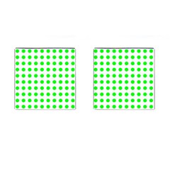 Polka Dot Green Cufflinks (square) by Mariart