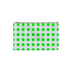 Polka Dot Green Cosmetic Bag (small)  by Mariart