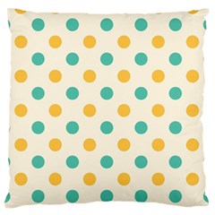 Polka Dot Yellow Green Blue Standard Flano Cushion Case (one Side)