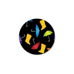 Rain Shoe Boots Blue Yellow Pink Orange Black Umbrella Golf Ball Marker by Mariart