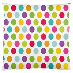 Polka Dot Yellow Green Blue Pink Purple Red Rainbow Color Large Cushion Case (one Side) by Mariart