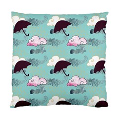 Rain Clouds Umbrella Blue Sky Pink Standard Cushion Case (one Side) by Mariart