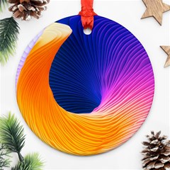 Wave Waves Chefron Color Blue Pink Orange White Red Purple Ornament (round) by Mariart