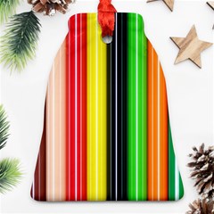 Stripes Colorful Striped Background Wallpaper Pattern Bell Ornament (two Sides) by Simbadda