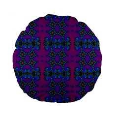 Purple Seamless Pattern Digital Computer Graphic Fractal Wallpaper Standard 15  Premium Flano Round Cushions by Simbadda