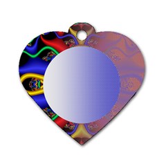 Texture Circle Fractal Frame Dog Tag Heart (two Sides)