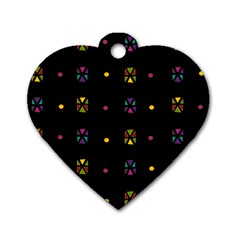 Abstract A Colorful Modern Illustration Black Background Dog Tag Heart (two Sides) by Simbadda