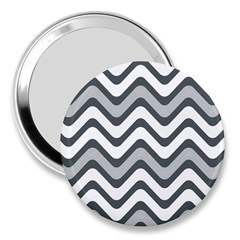 Shades Of Grey And White Wavy Lines Background Wallpaper 3  Handbag Mirrors by Simbadda