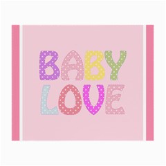 Pink Baby Love Text In Colorful Polka Dots Small Glasses Cloth by Simbadda