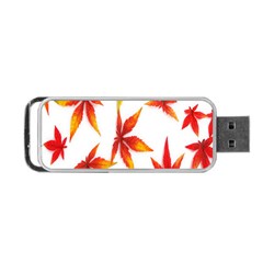 Colorful Autumn Leaves On White Background Portable Usb Flash (two Sides) by Simbadda