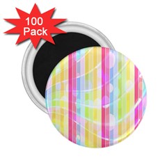 Colorful Abstract Stripes Circles And Waves Wallpaper Background 2 25  Magnets (100 Pack)  by Simbadda