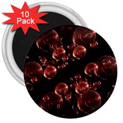 Fractal Chocolate Balls On Black Background 3  Magnets (10 Pack)  by Simbadda