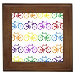 Rainbow Colors Bright Colorful Bicycles Wallpaper Background Framed Tiles by Simbadda