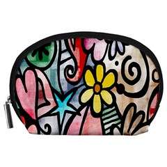 Digitally Painted Abstract Doodle Texture Accessory Pouches (large)  by Simbadda